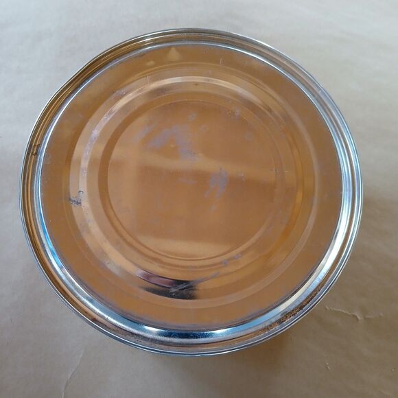 Vintage Container Tin Round Storage Box White & Gold Cottagecore Holiday - Picture 4 of 7